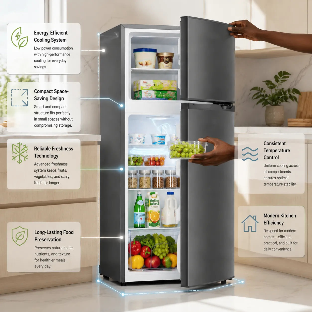 Chigo 148L Refrigerator – Energy-Efficient, Compact & Smart Storage