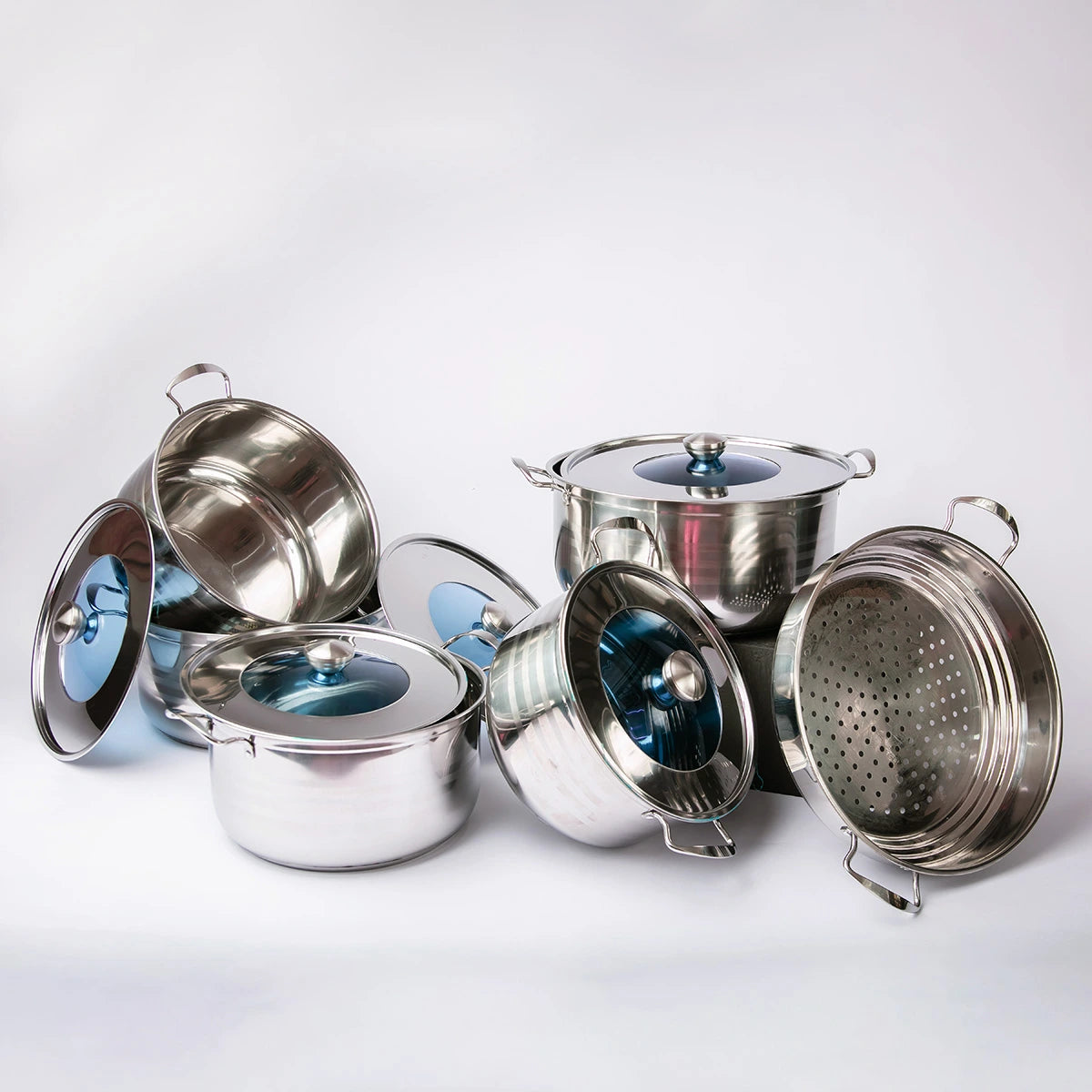  52-Piece Stainless Steel Cookware Set – Complete Kitchen Combo with Pots, Utensils & Accessories