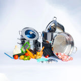  52-Piece Stainless Steel Cookware Set – Complete Kitchen Combo with Pots, Utensils & Accessories