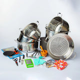  52-Piece Stainless Steel Cookware Set – Complete Kitchen Combo with Pots, Utensils & Accessories