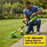 21V Cordless Electric Brush Cutter – Powerful 800W Grass Trimmer with 18000RPM High-Speed Motor 🌿