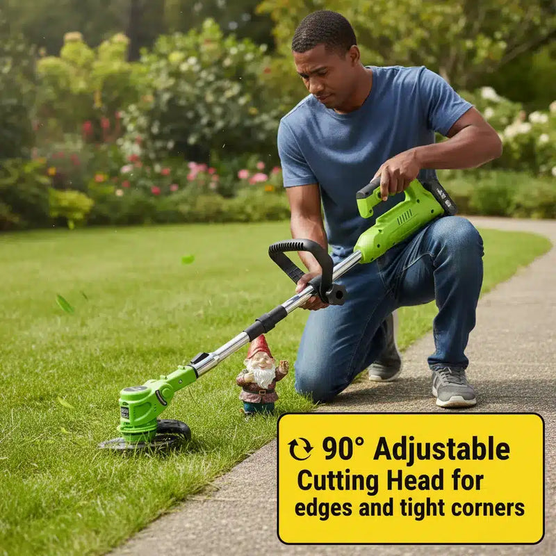 21V Cordless Electric Brush Cutter – Powerful 800W Grass Trimmer with 18000RPM High-Speed Motor 🌿