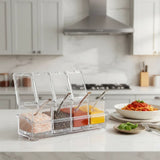 Crystal Seasoning Box – Elegant 4-Compartment Spice Organizer for a Perfectly Organized Kitchen 🧂✨