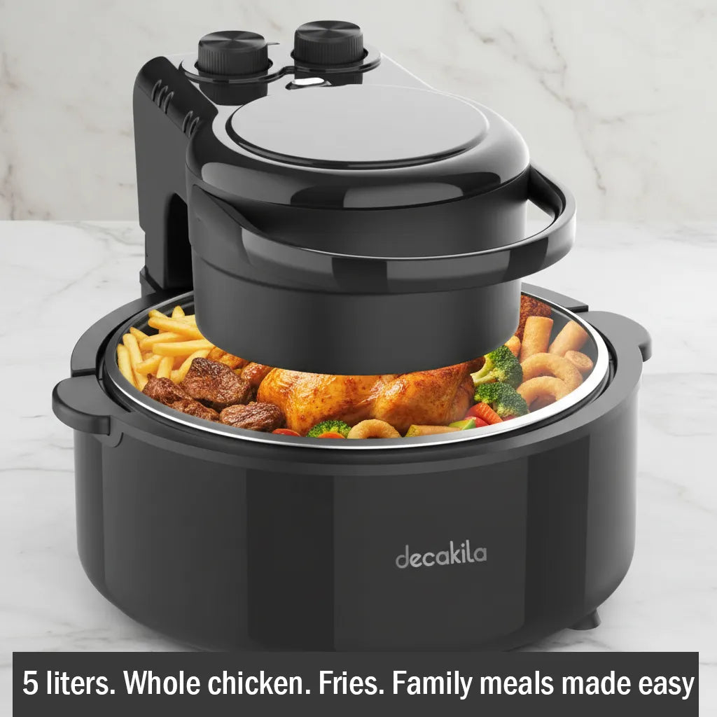 Decakila 5L Air Fryer with Transparent Window – Healthy Oil-Free Cooking Made Easy 🍗
