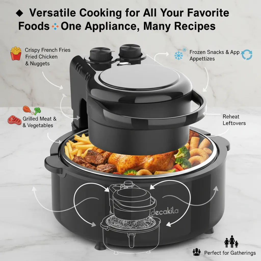 Decakila 5L Air Fryer with Transparent Window – Healthy Oil-Free Cooking Made Easy 🍗