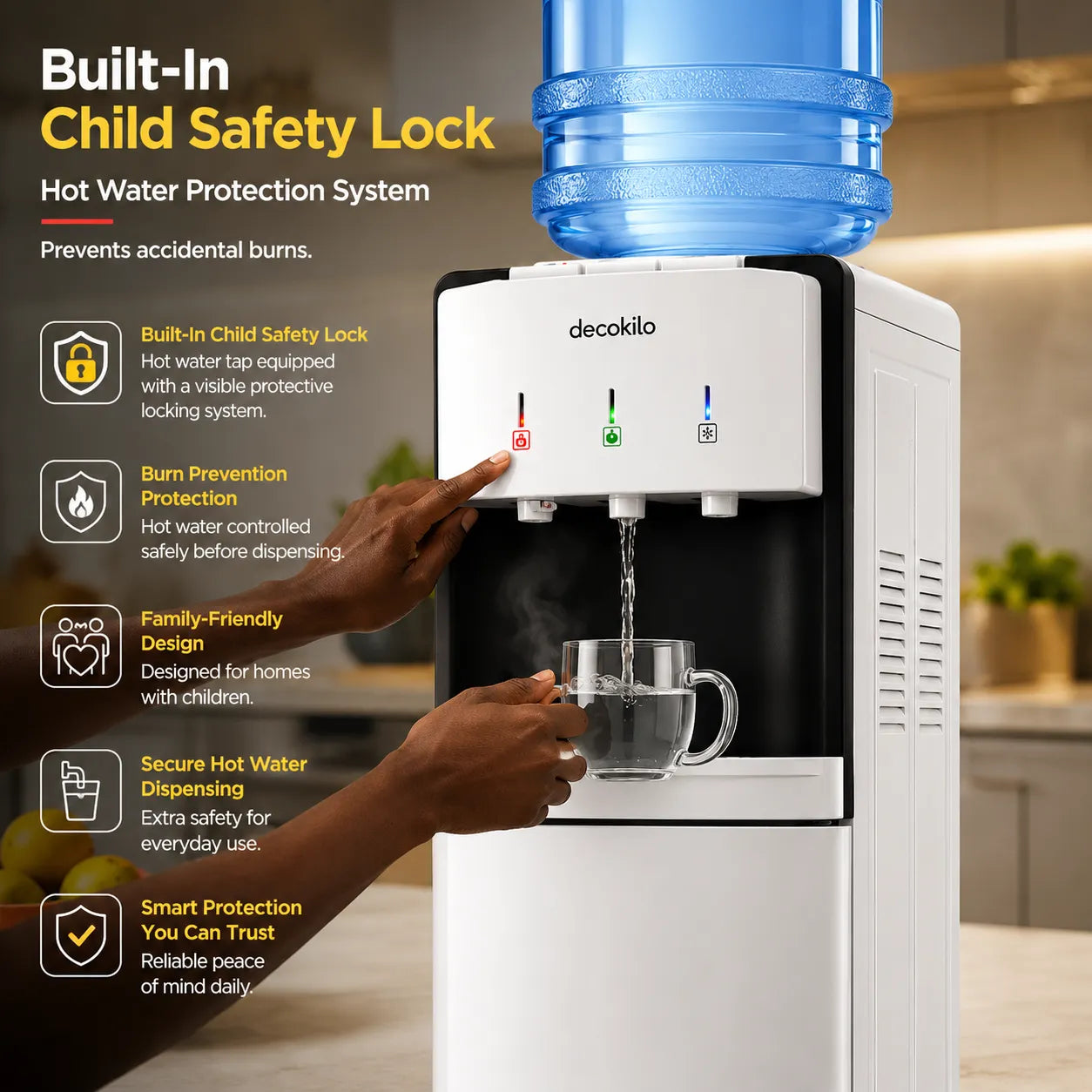 Floor Standing Water Dispenser With Refrigerator | Hot & Cold Water | Energy-Efficient Cooling System
