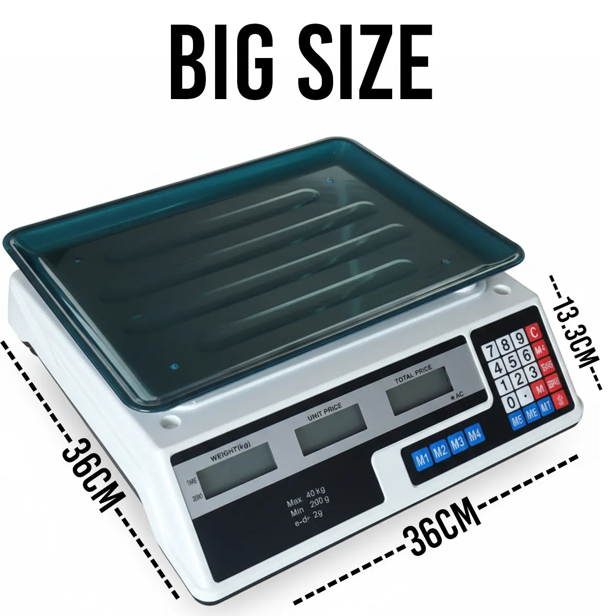 Professional Digital Weighing Scale – Up to 40KG | High Accuracy & Stainless Steel Platform