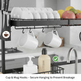 Over-Sink Dish Drying Rack – Big Size Space-Saving Kitchen Organizer 🖤✨