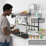 Over-Sink Dish Drying Rack – Big Size Space-Saving Kitchen Organizer 🖤✨