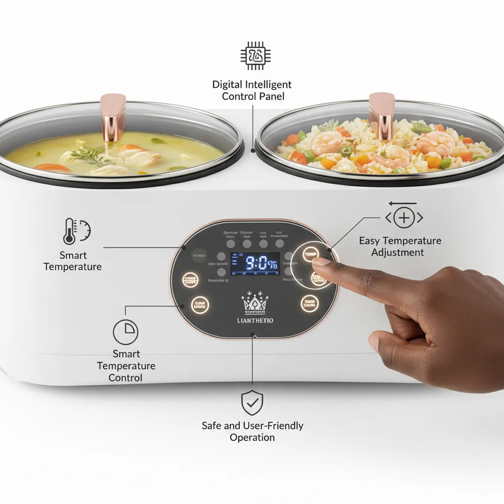 🔥 LUXTREND Dual Electric Cooking Pot 4.5L – Smart Double Cooker for Home Use