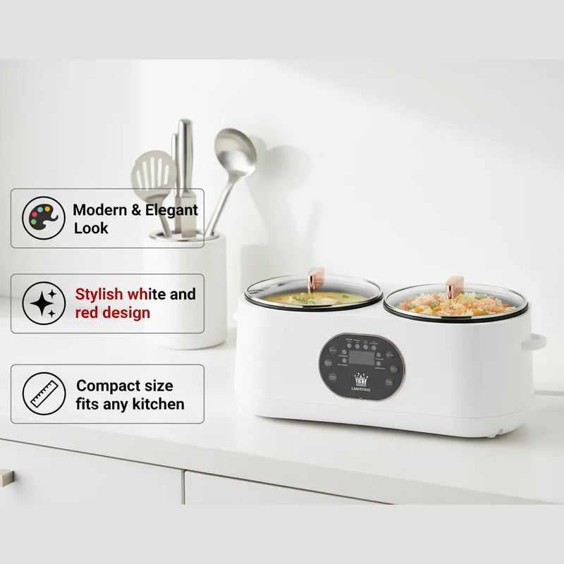 🔥 LUXTREND Dual Electric Cooking Pot 4.5L – Smart Double Cooker for Home Use