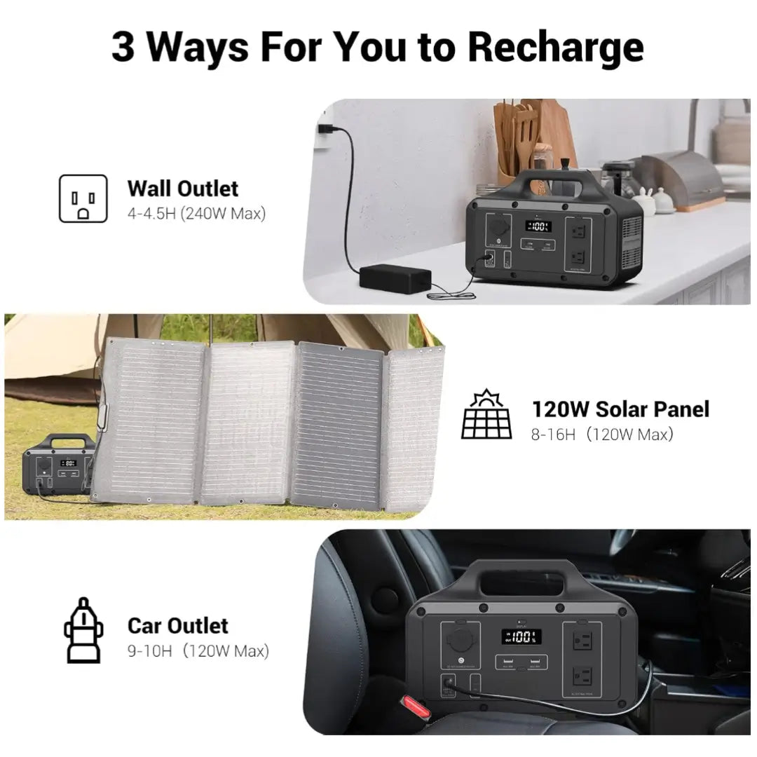 Evimki Portable Power Station - 300W | Solar & AC Rechargeable