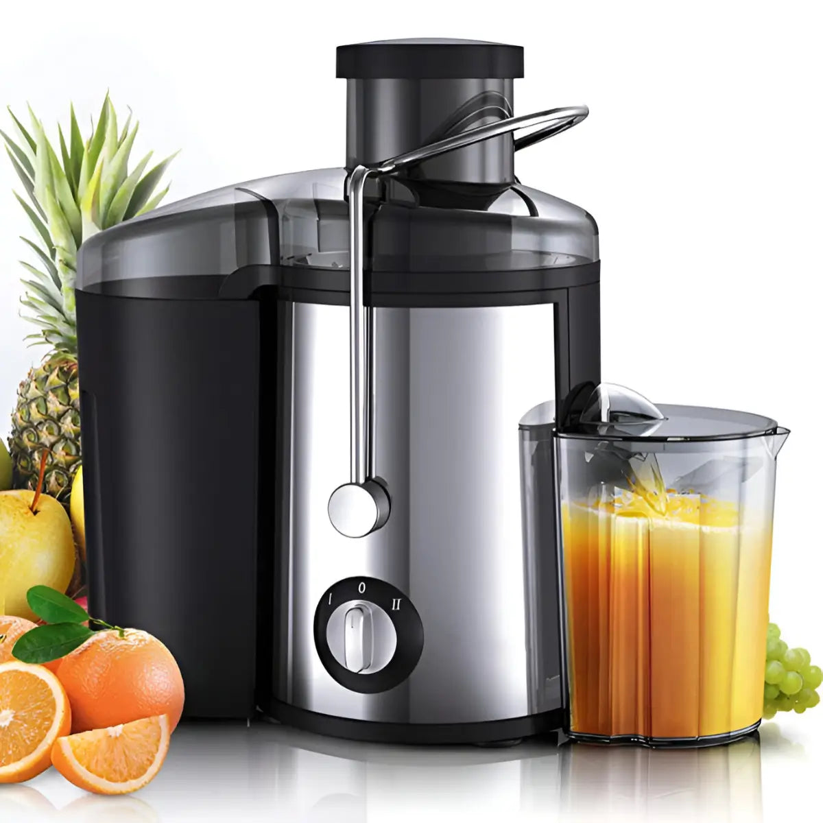 Sokany Electric Juicer for Fruits & Veggies - 1500W, Stainless Steel - Double Speed
