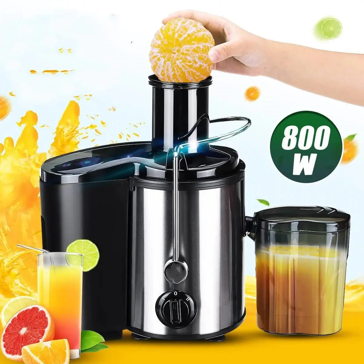 Sokany Electric Juicer for Fruits & Veggies - 1500W, Stainless Steel - Double Speed