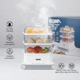 BOMA Electric Food Steamer 800W – Healthy Steam Cooking, Large Capacity, Multi-Tier Design