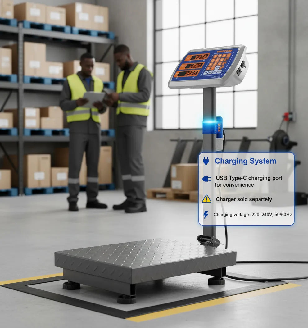 Heavy-Duty 12V ⚡ Electronic Digital Platform Scale with High Precision, LED Display & 300kg Capacity ⚖️ for Commercial Use