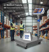 Heavy-Duty 12V ⚡ Electronic Digital Platform Scale with High Precision, LED Display & 300kg Capacity ⚖️ for Commercial Use