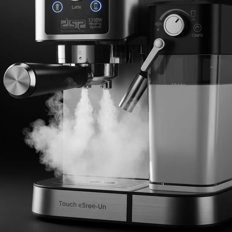 DSP KA3104 Professional Coffee Maker – 20 Bar Espresso System, 1350W Heating, Touch Screen & 700ML Milk Tank