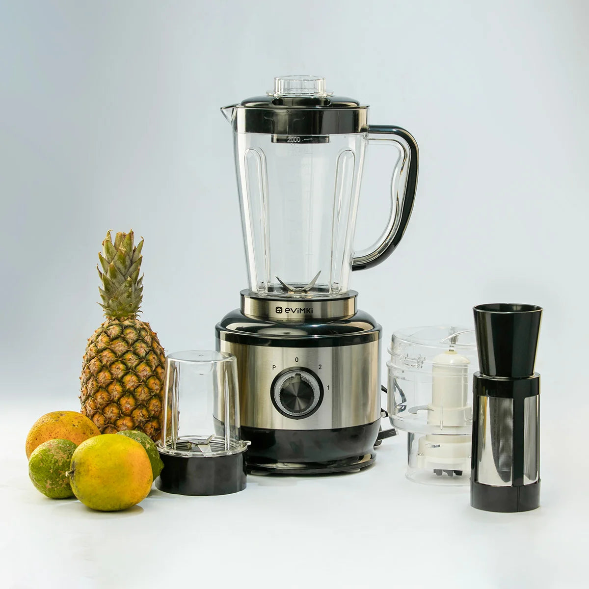 Evimki 4-in-1 High-Power Blender – 3000W Motor with Water Isolation | Juicer, Grinder, Chopper & Unbreakable Jar