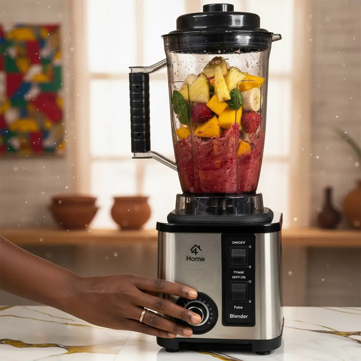 Evimki Kitchen Machine 8-in-1 Commercial Blender 1200W | Food Processor | 4L Unbreakable Jar | All-in-One Solution