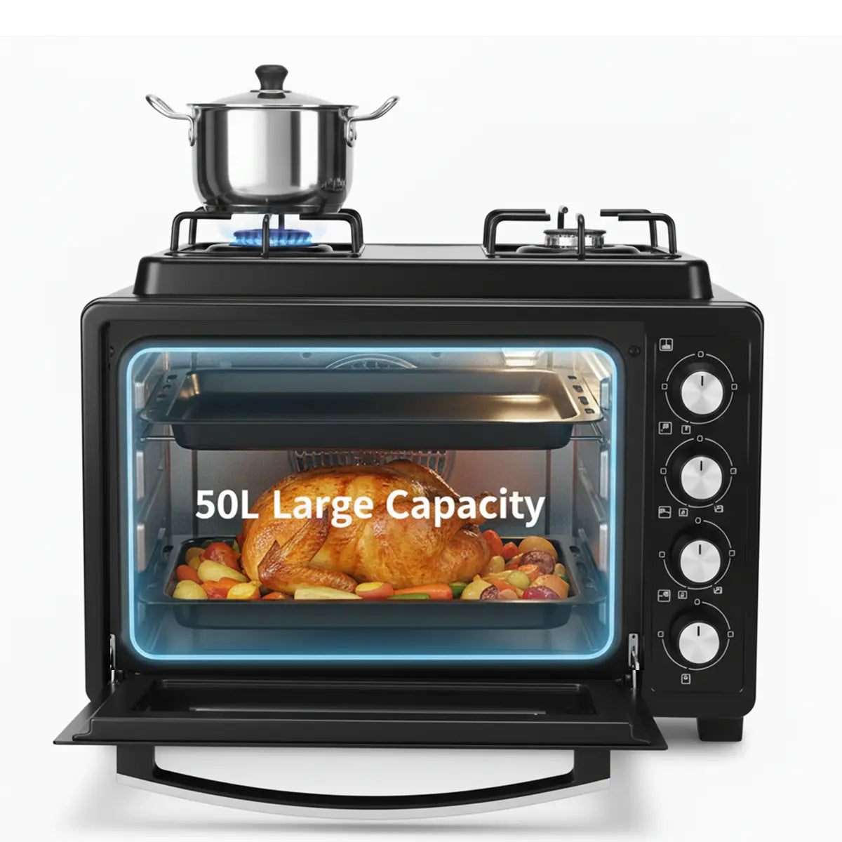🔥 Evimki 50L Gas Oven – 2Burner Precision Cooking Meets Elegant Design 🔥