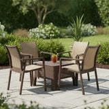 Evimki 5-in-1 Space-Saving Plastic Chairs & Table Set – Smart Indoor/Outdoor Seating Solution