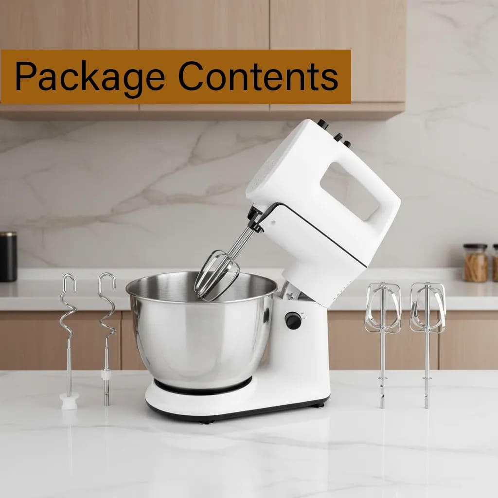 DSP Stand Mixer 300W Professional Kitchen Mixer – 4L Stainless Steel Bowl, 5 Speeds & Turbo Mode