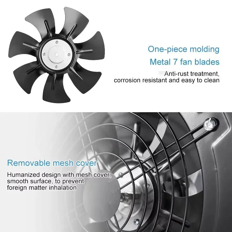 Powerful Exhaust Ventilator Fan for Kitchens & Bathrooms – Metal Body, Copper Motor, Model FD250 🌬️