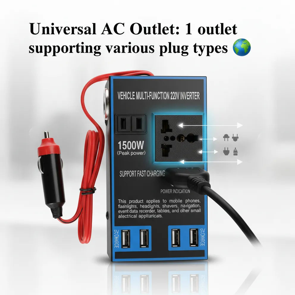 🔌Multi-Function Vehicle Inverter – Power Your Devices Anywhere, Anytime⚡🚗