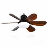 Fantasia Atlanta 30″ Compact Ceiling Fan with Light – Brushed Nickel & Oak Finish