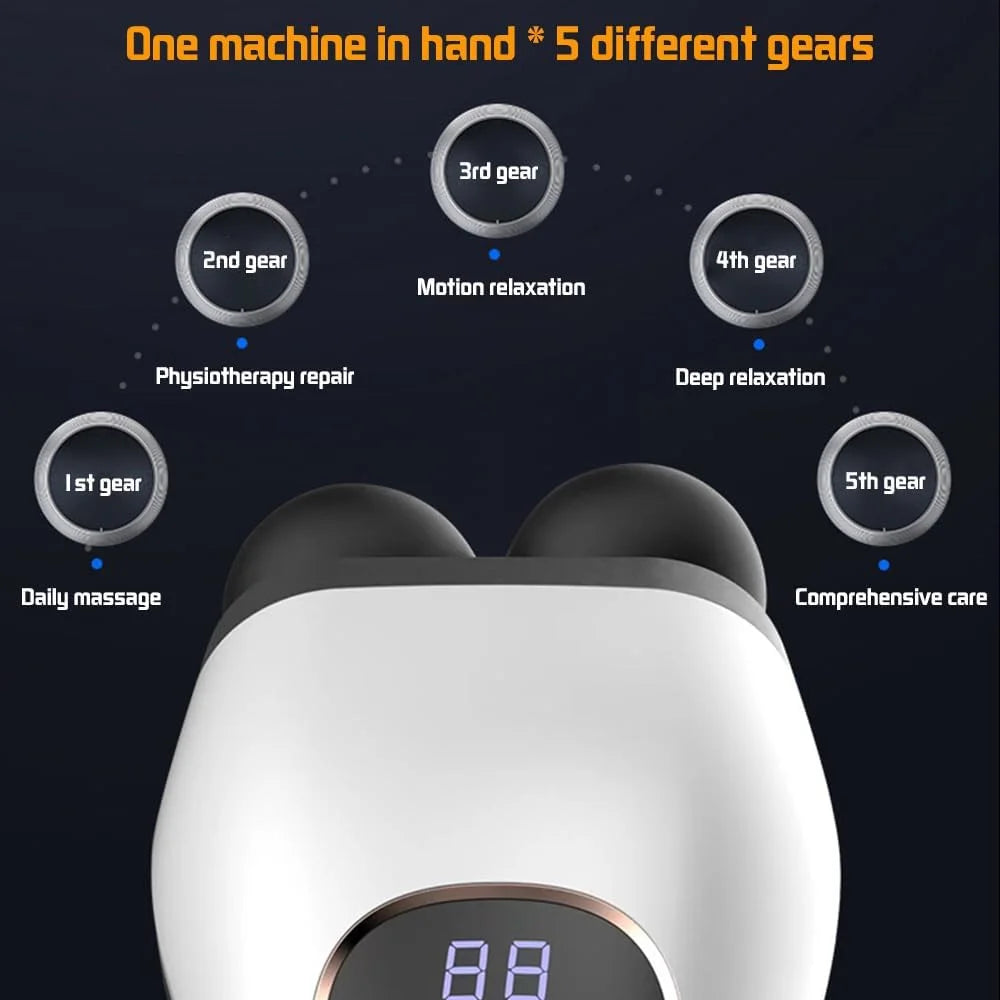 Fascia Gun – Deep Tissue Massage Gun with LCD Display & 6 Heads