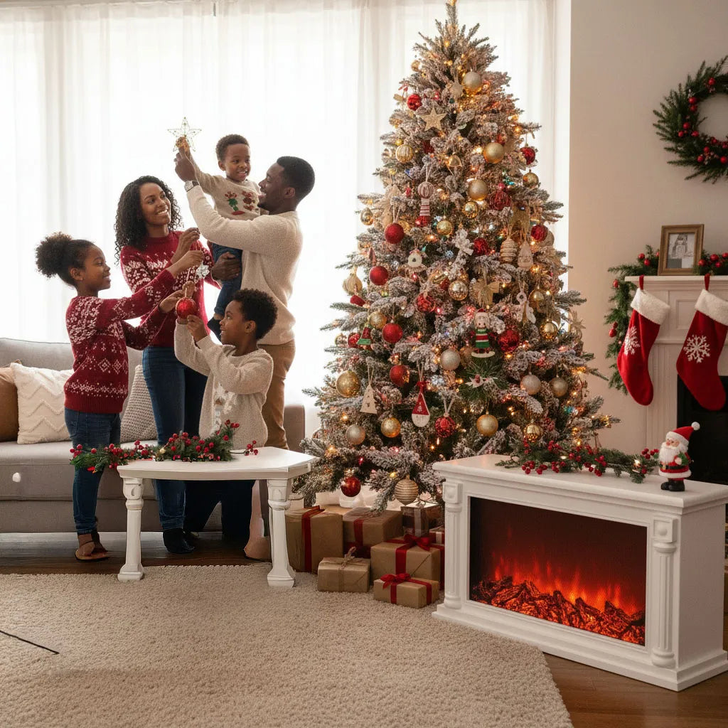 High-End Decorative Fireplace – Create a Warm, Cozy Atmosphere with Red Flame Technology