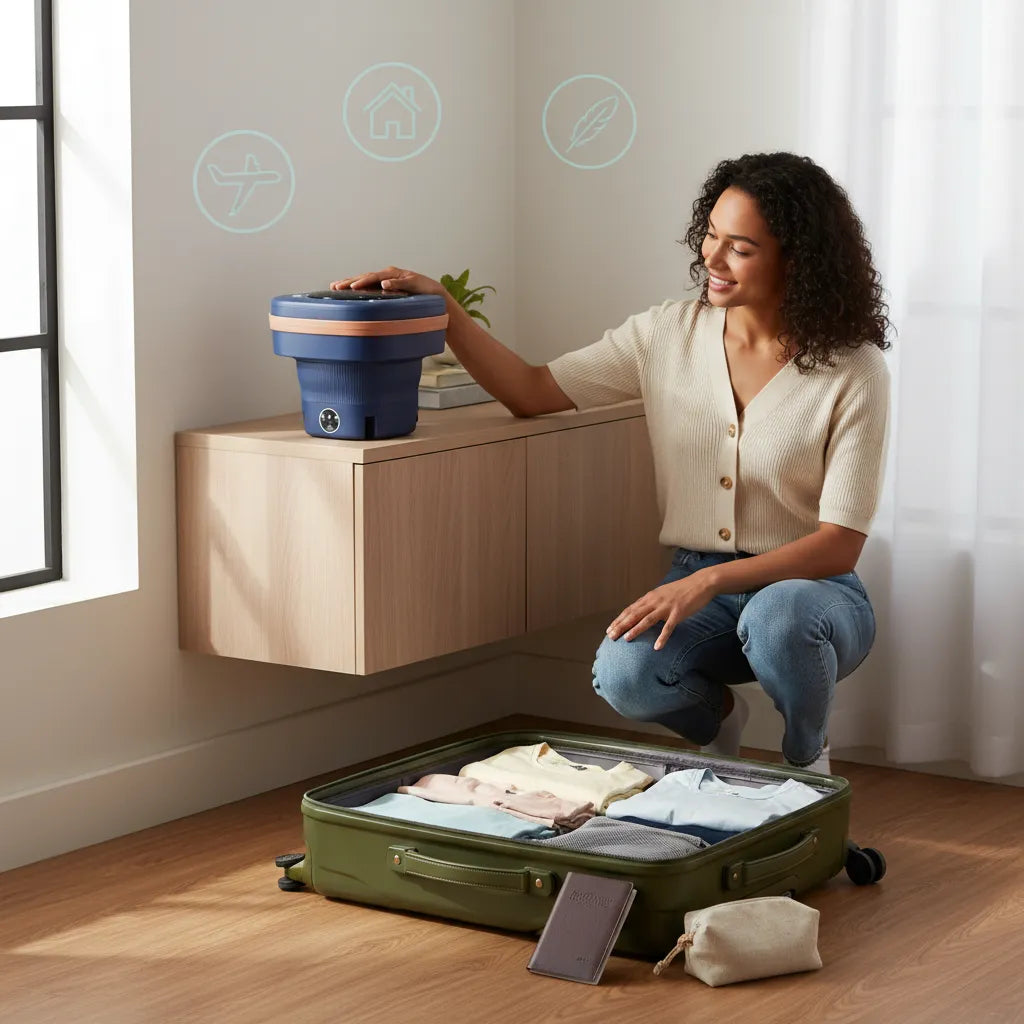 🧺 Folding Washing Machine – Compact & Portable Mini Washer 40W