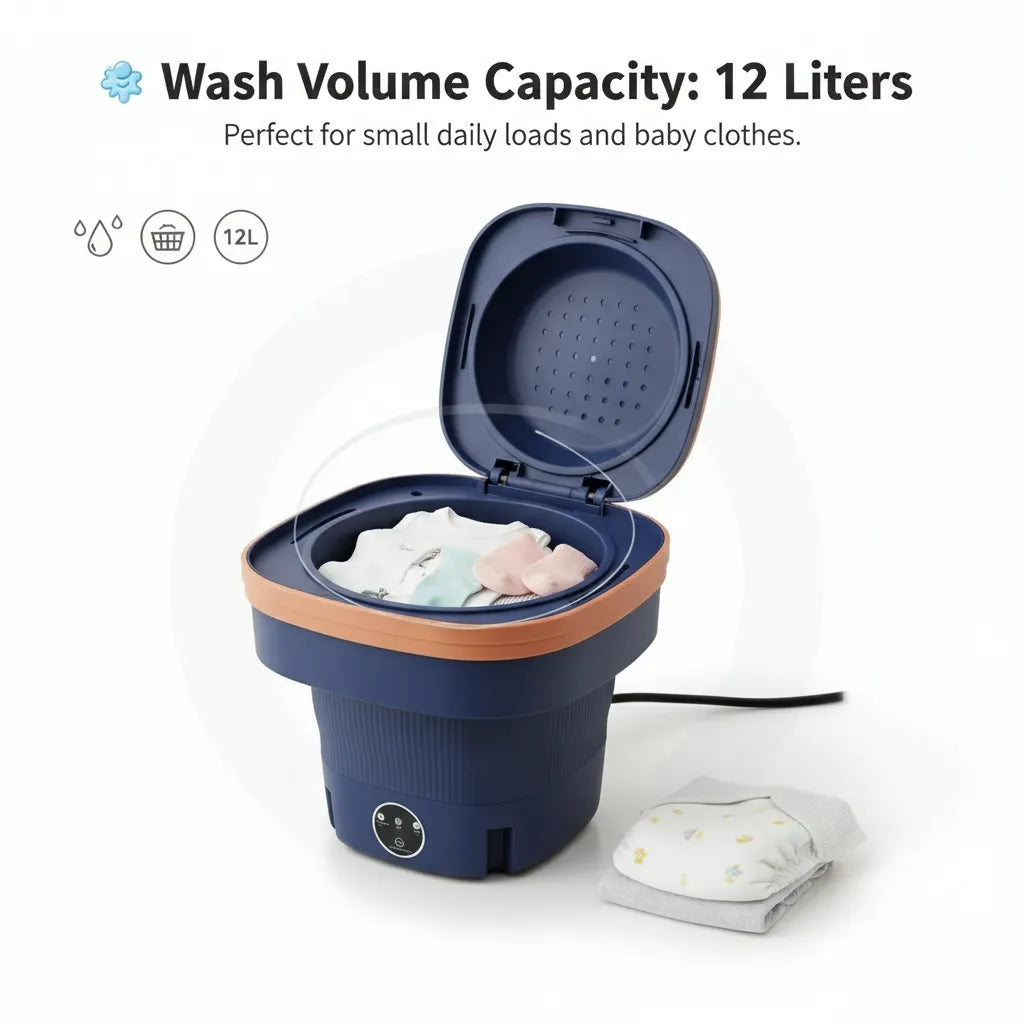 🧺 Folding Washing Machine – Compact & Portable Mini Washer 40W