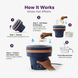🧺 Folding Washing Machine – Compact & Portable Mini Washer 40W