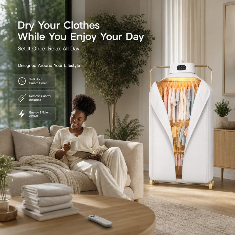 MK-901 Ultra-Compact Intelligent Folding Clothes Dryer for Home & Travel
