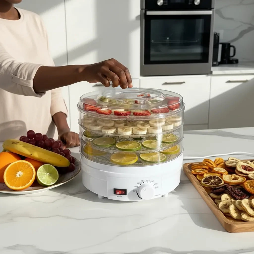 Premium 5-Layer Electric Food Dehydrator – Adjustable Temperature for Healthy Snacks & Long-Lasting Freshness✅