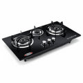 Evimki Burner Unbreakable Glass High Professional Quality Luxury Type Household Burner + Waterproof High Powerful Professional Quality Black Glass Gas Hob - Modern Built-in Design