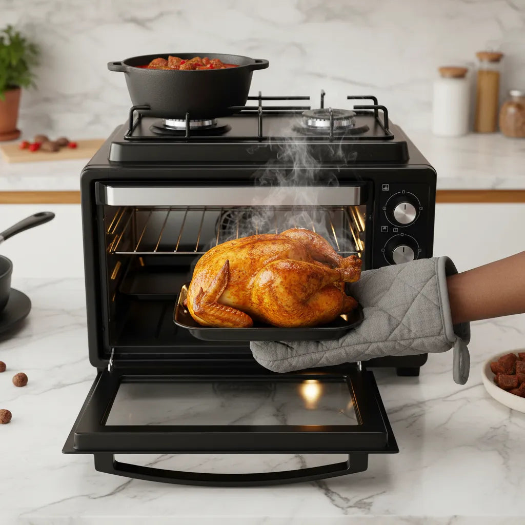 🔥 Evimki 50L Gas Oven – 2Burner Precision Cooking Meets Elegant Design 🔥