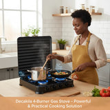 Efficient 4-burner gas stove with strong 2.2kW power and a compact, modern design—perfect for fast and easy everyday cooking 🍳