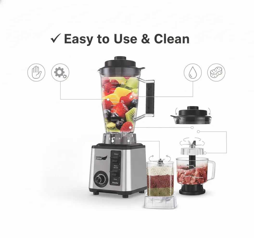 🚀 German Plus High-Power 3-in-1 Blender – Built for Everyday Excellence