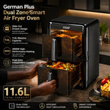 German Plus Dual Zone Smart Air Fryer Oven | 11.6L, 3000W