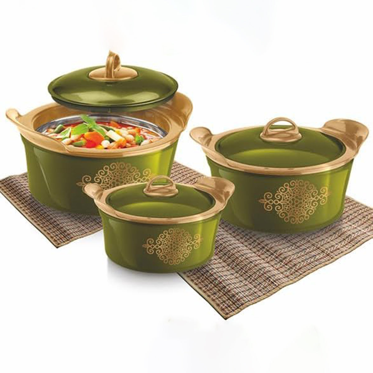 Gold Star Insulated Casserole 4-Piece Set – 3000ml, 2000ml, 1200ml, 800ml