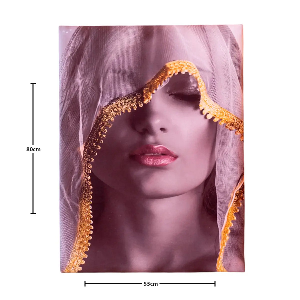 Golden Grace – Mysterious Veiled Beauty Canvas Art