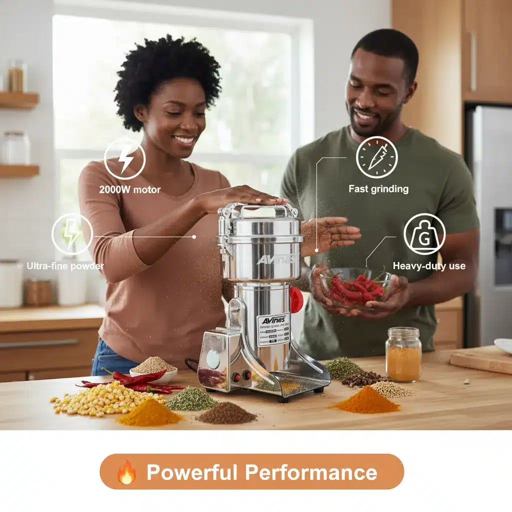 🔥 Unleash 2000W of Grinding Power – Big Capacity&nbsp;1000g Electric Grinder for Ultra-Fine Results in Seconds!
