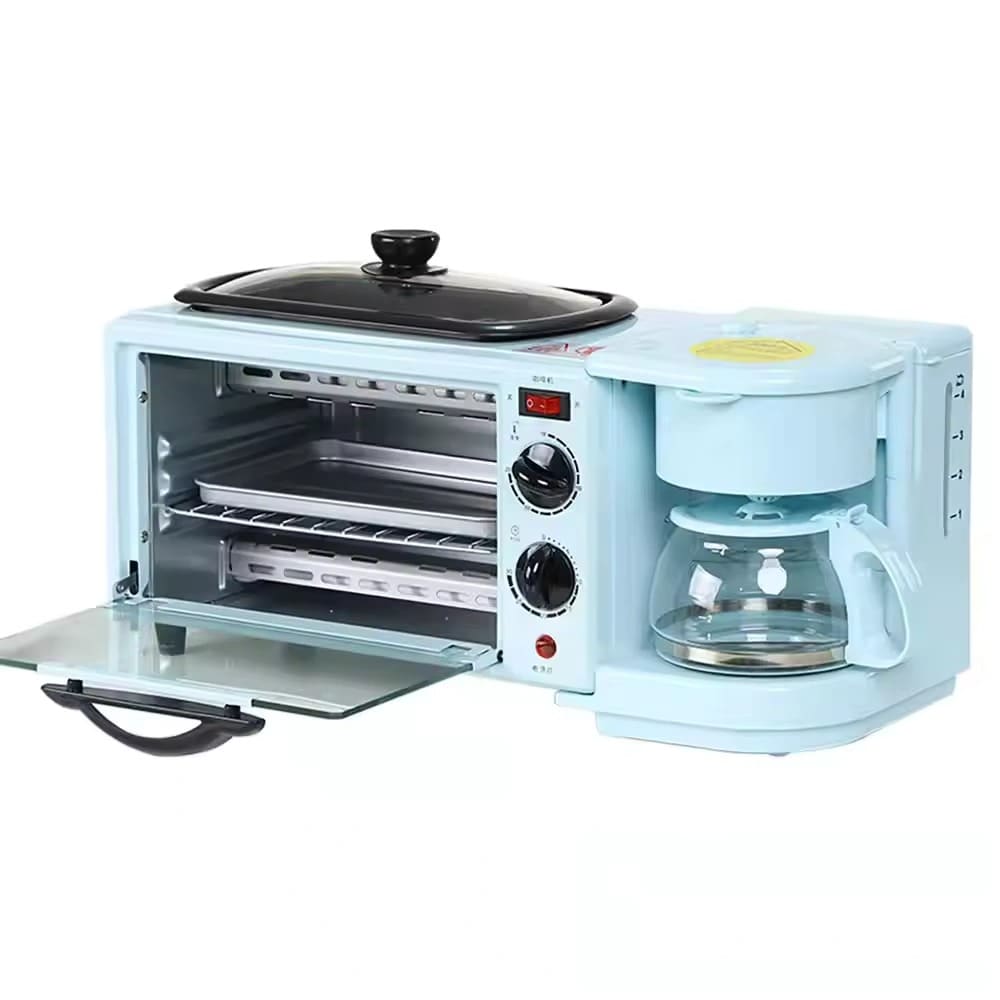 Silver Crest 3-in-1 Breakfast Maker – Toaster Oven, Coffee Maker & Griddle Combo