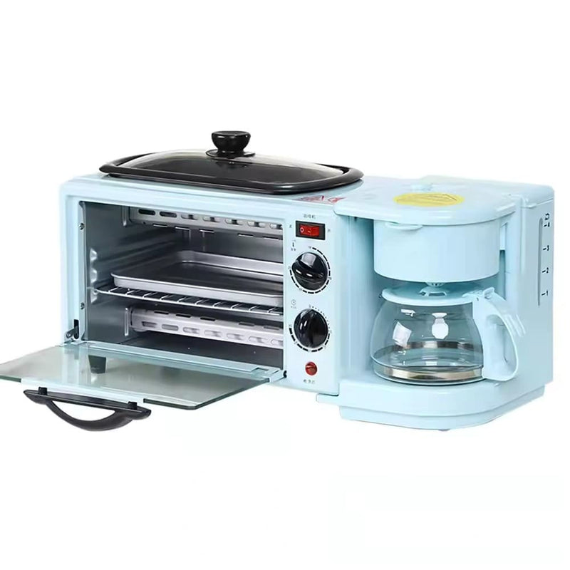 Silver Crest 3-in-1 Breakfast Maker – Toaster Oven, Coffee Maker & Griddle Combo