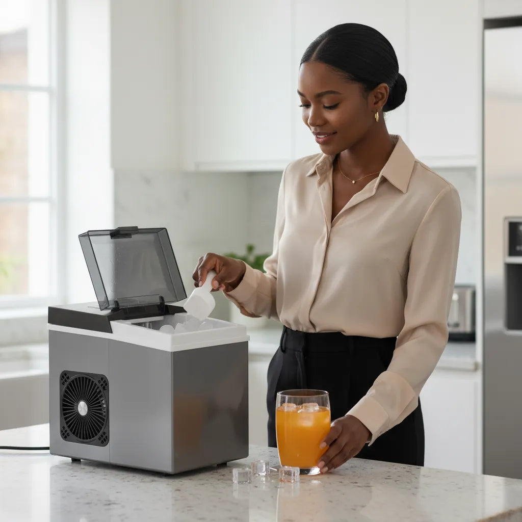 AVinas 115W Portable Countertop Ice Maker - 1L Capacity with Fast 7-Cube Cycle