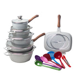 LEFON 23-Piece Granite Die-Cast Cookware Set | Non-Stick Premium Set