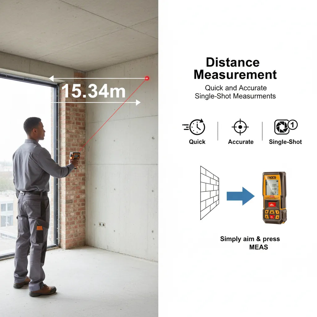 INGCO 0.05–70m Laser Distance Detector – Built for Accuracy. Designed for Professionals.